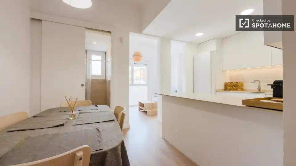 Menjador de Apartament per a compartir en Barcelona amb Aire condicionat, Calefacció i Terrassa