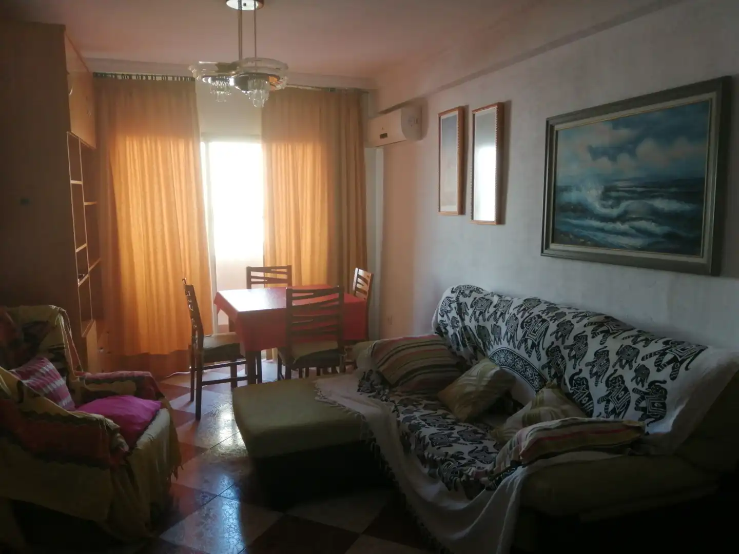 Living room of Flat for rent in  Cádiz Capital  with Air Conditioner, Terrace and Furnished