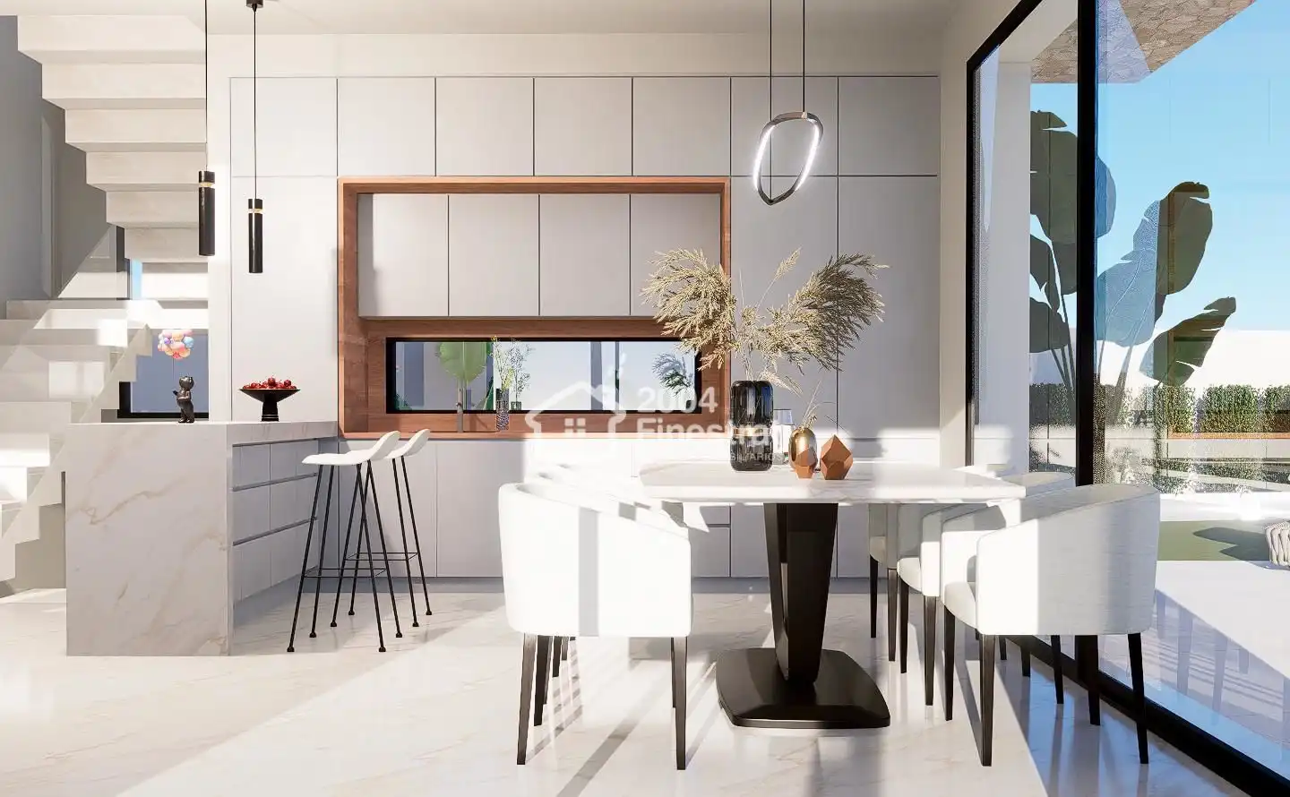 Cuina de Casa o xalet en venda en Finestrat amb Aire condicionat, Jardí privat i Terrassa