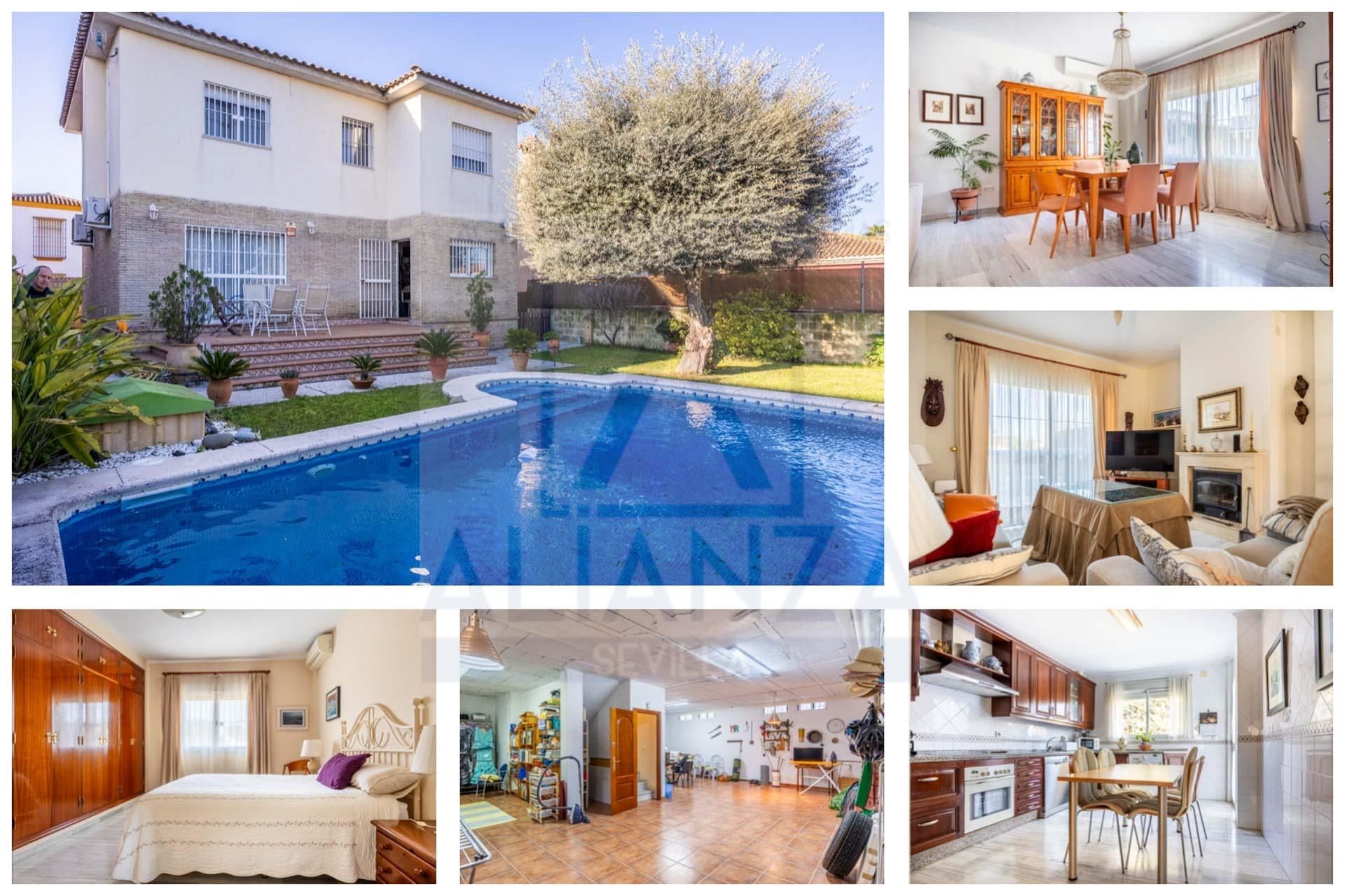 Vista exterior de Casa o xalet en venda en Valencina de la Concepción amb Aire condicionat, Jardí privat i Terrassa