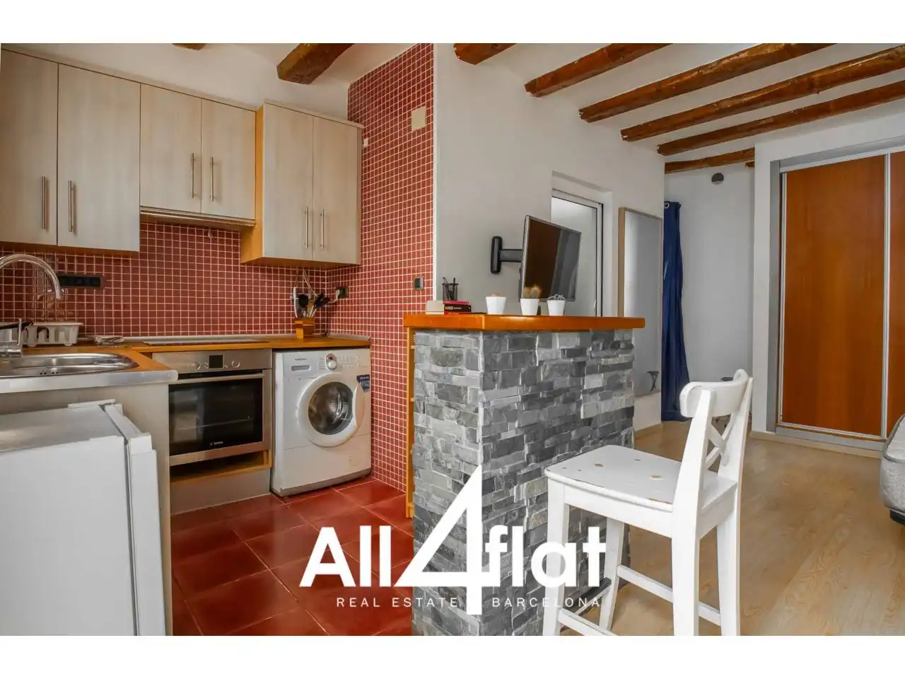 Kitchen of Flat for rent in Barcelona  with Heating, Parquet flooring and Furnished