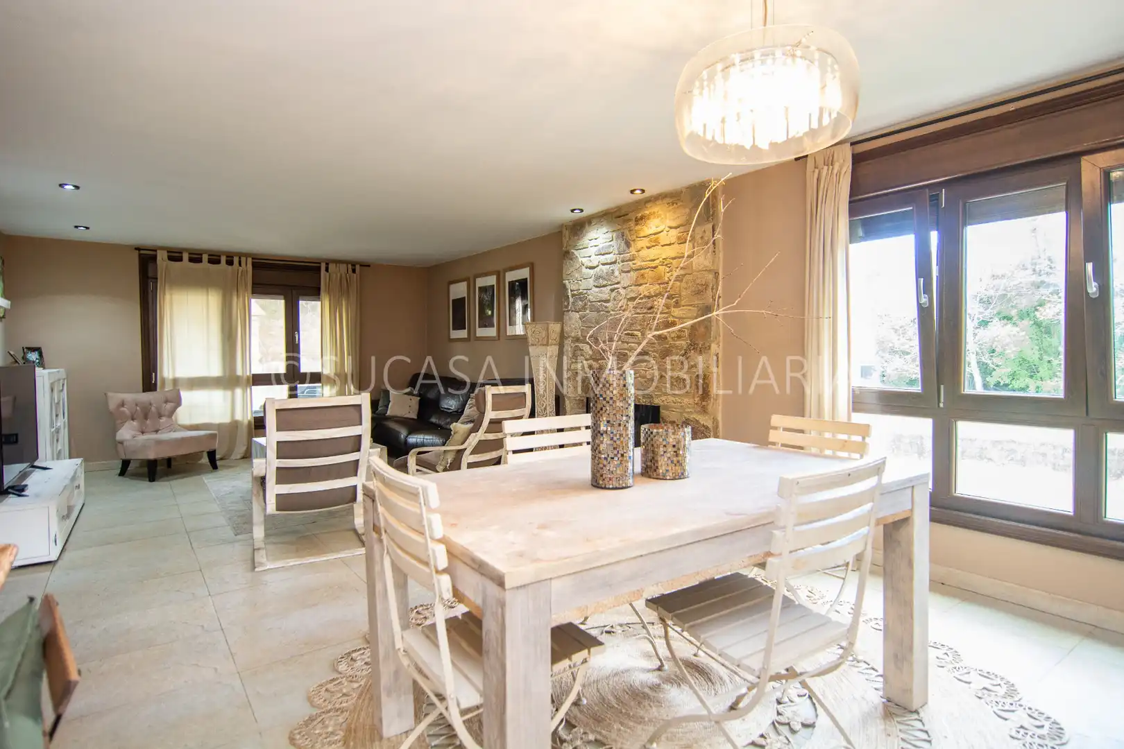 Wohnzimmer von Haus oder Chalet zur Miete in Abegondo mit Heizung, Privatgarten und Parkett