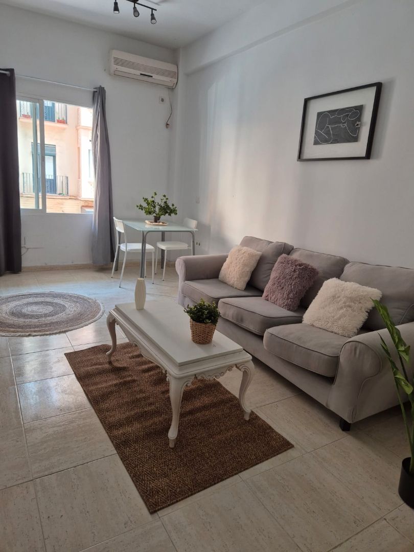 Sala d'estar de Estudi de lloguer en Málaga Capital amb Aire condicionat, Calefacció i Moblat