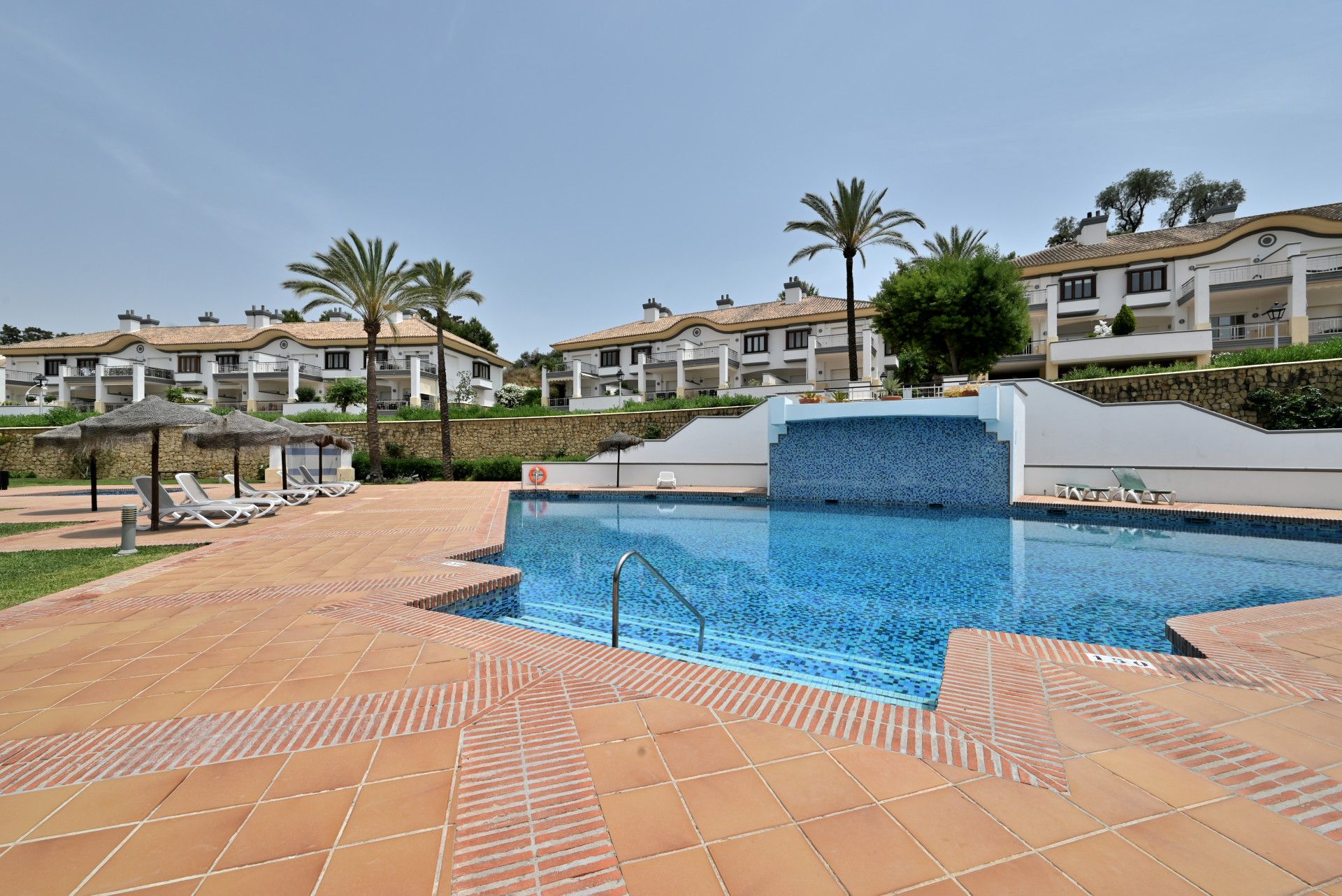 Swimming pool of Single-family semi-detached for sale in Mijas  with Air Conditioner, Terrace and Swimming Pool