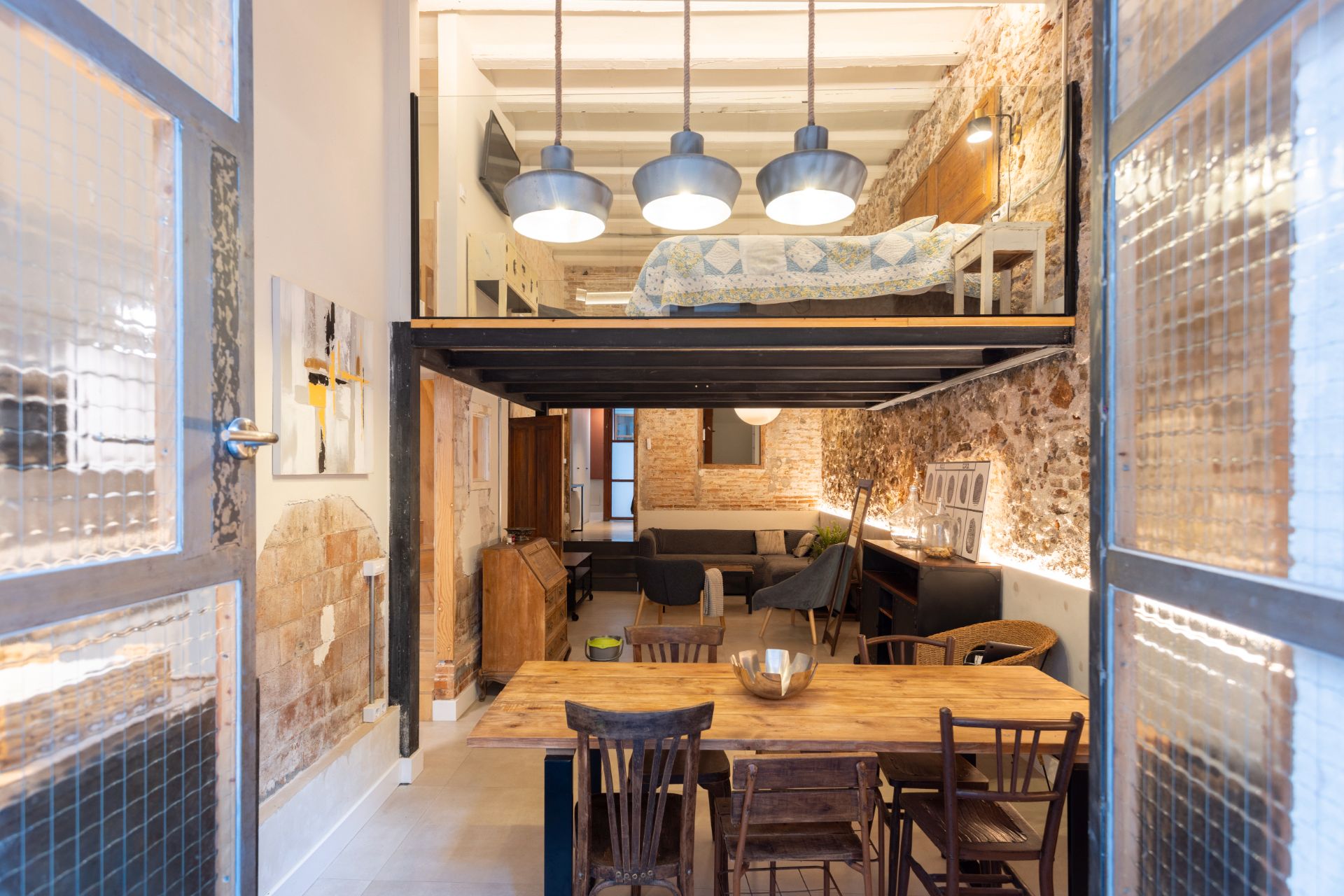 Dining room of Loft to rent in  Barcelona Capital  with Air Conditioner, Heating and Terrace