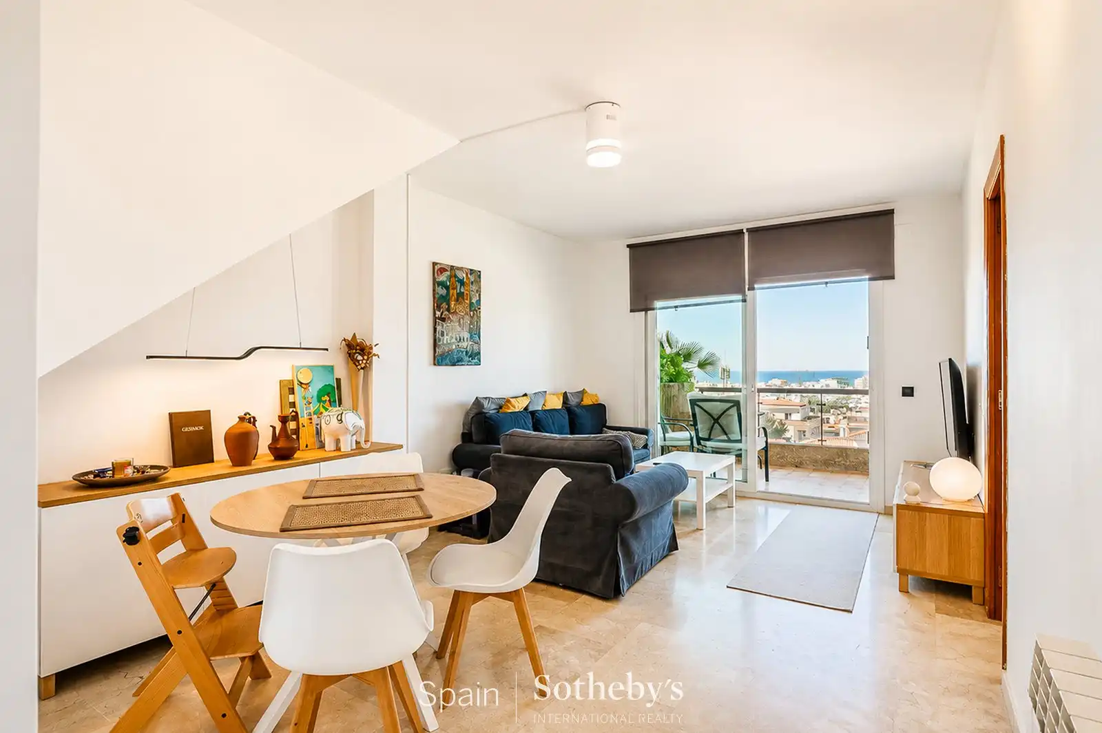 Sala d'estar de Àtic en venda en Sitges amb Aire condicionat, Calefacció i Terrassa