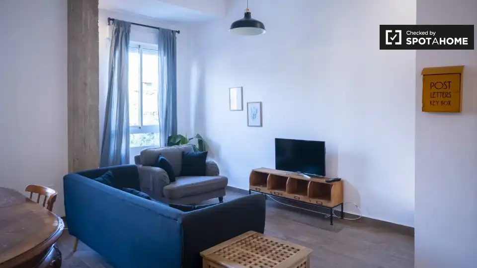 Sala de estar de Piso de alquiler en Valencia con Aire acondicionado, Calefacción y Amueblado