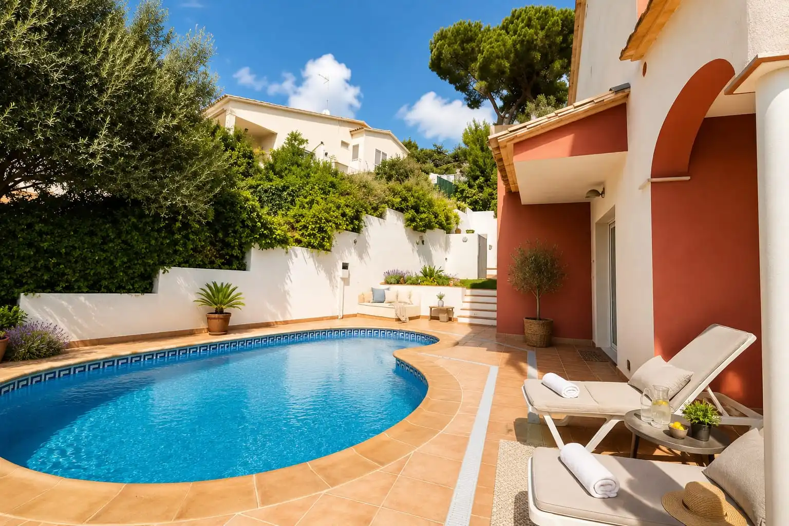 Swimming pool of Houses for rent in Calonge i Sant Antoni  with Heating, Private garden and Terrace