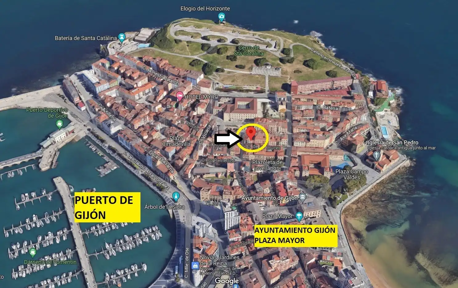 Vista exterior de Pis de lloguer en Gijón  amb Calefacció, Parquet i Moblat