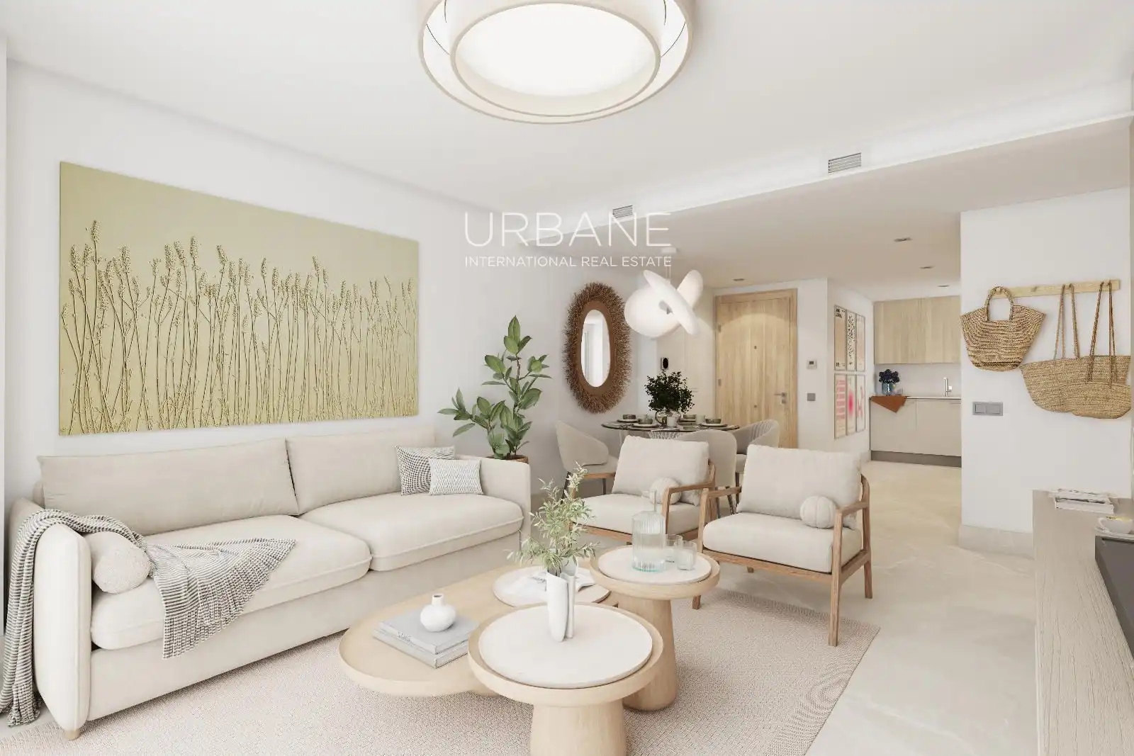 Sala de estar de Piso en venta en Mijas con Aire acondicionado, Terraza y Piscina