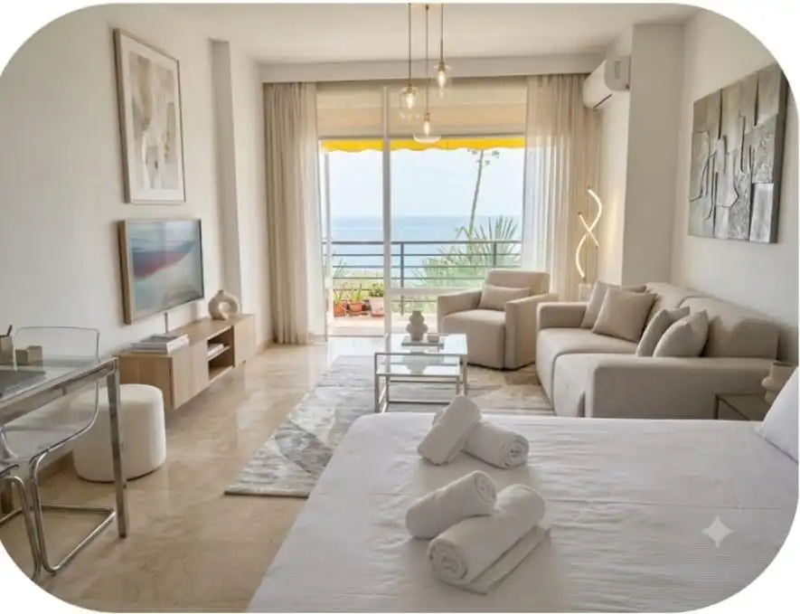 Sala de estar de Estudio en venta en Torremolinos con Aire acondicionado, Jardín privado y Terraza