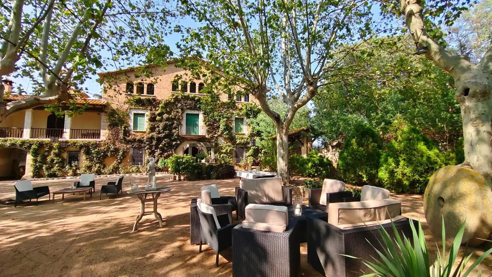 Terrasse von Country house zur Miete in Llagostera mit Heizung, Privatgarten und Terrasse