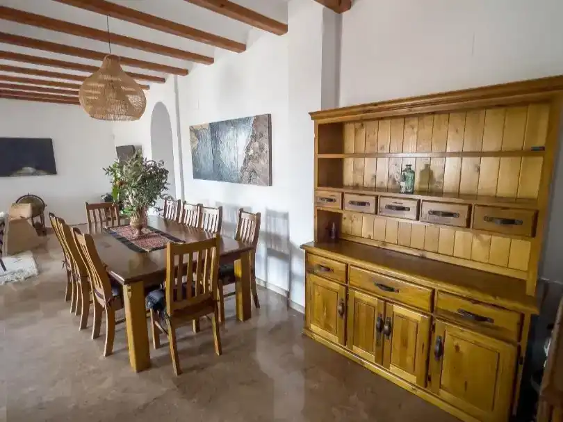 Menjador de Finca rústica de lloguer en Manises amb Aire condicionat, Jardí privat i Traster