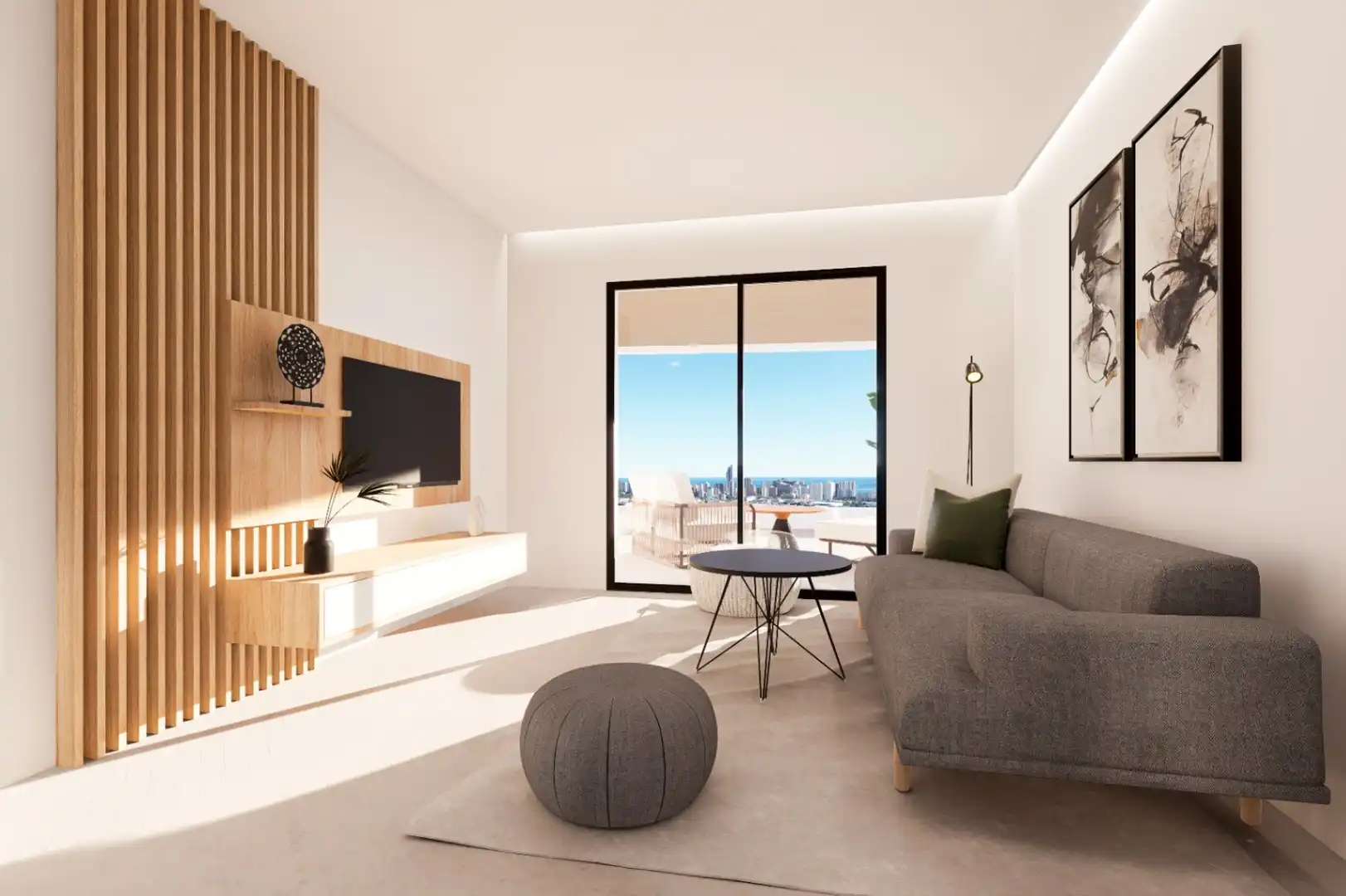 Sala de estar de Apartamento en venta en Finestrat con Aire acondicionado, Calefacción y Jardín privado