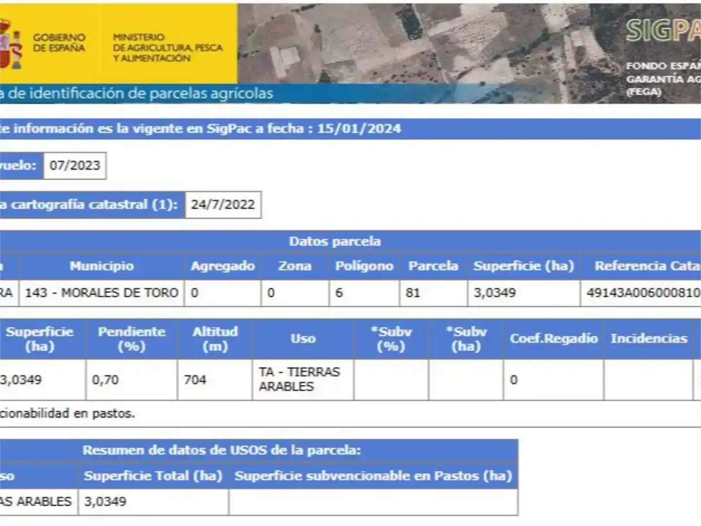Terreno en venta en Morales de Toro