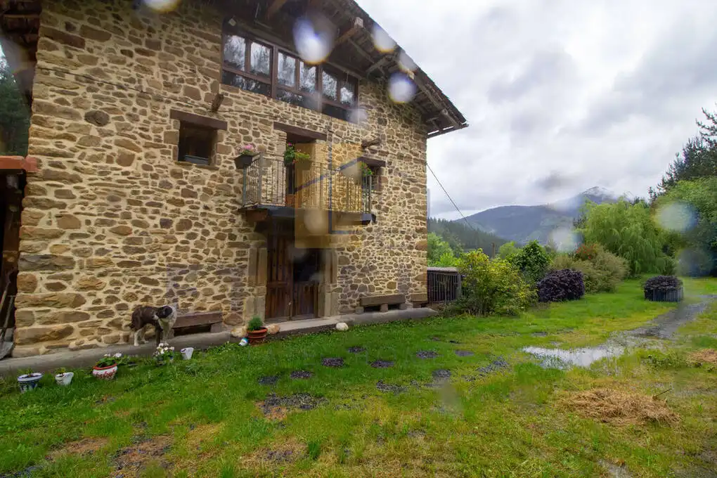 Vista exterior de Finca rústica en venta en Orozko con Calefacción, Jardín privado y Piscina