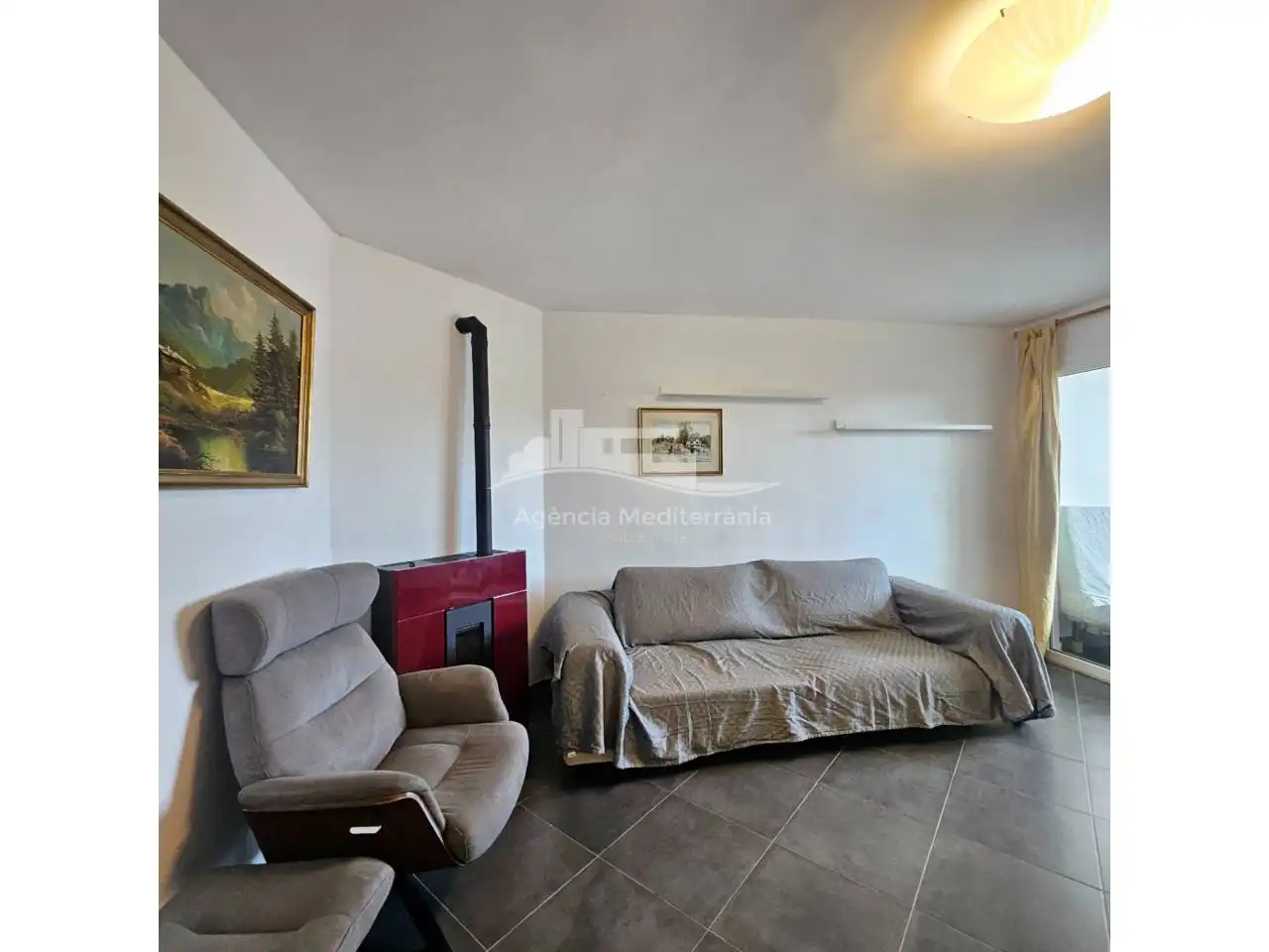 Sala de estar de Piso en venta en Castell d'Aro, Platja d'Aro i s'Agaró con Aire acondicionado y Terraza