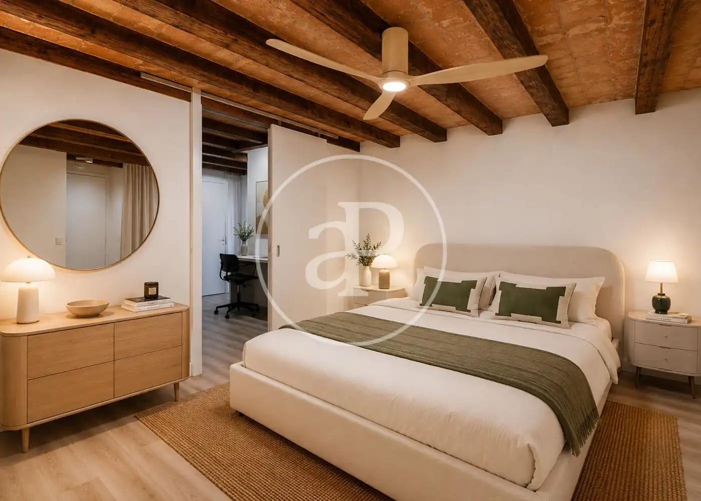 Schlafzimmer von Wohnung zum Verkauf in Barcelona mit Klimaanlage, Heizung und Privatgarten