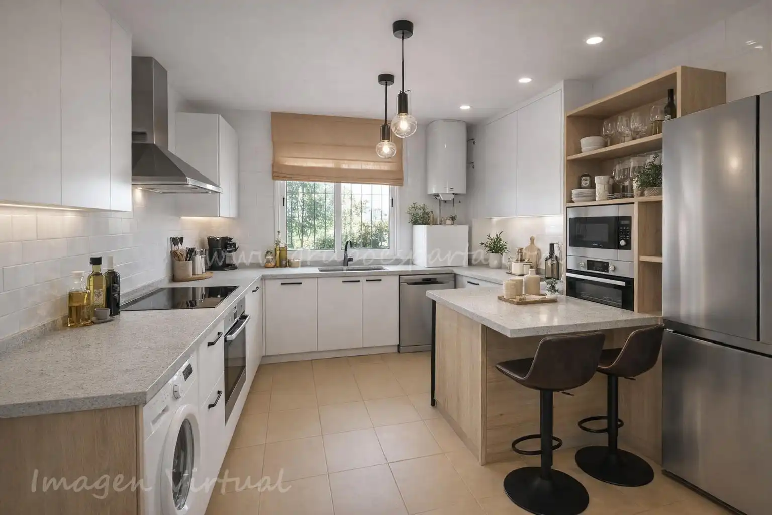 Cocina de Casa adosada en venta en Huévar del Aljarafe con Aire acondicionado, Jardín privado y Terraza