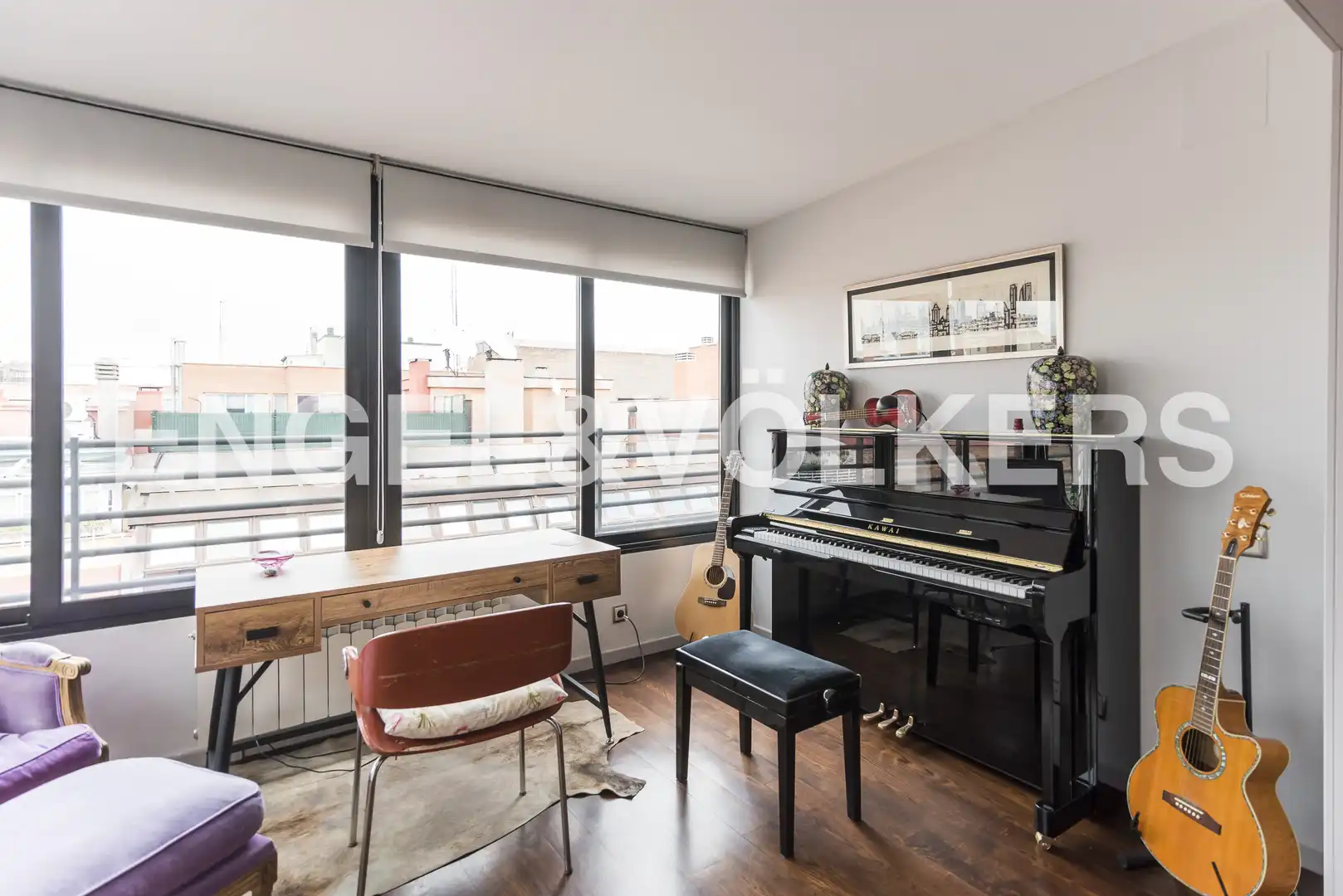 Sala d'estar de Àtic de lloguer en Madrid amb Aire condicionat, Calefacció i Terrassa
