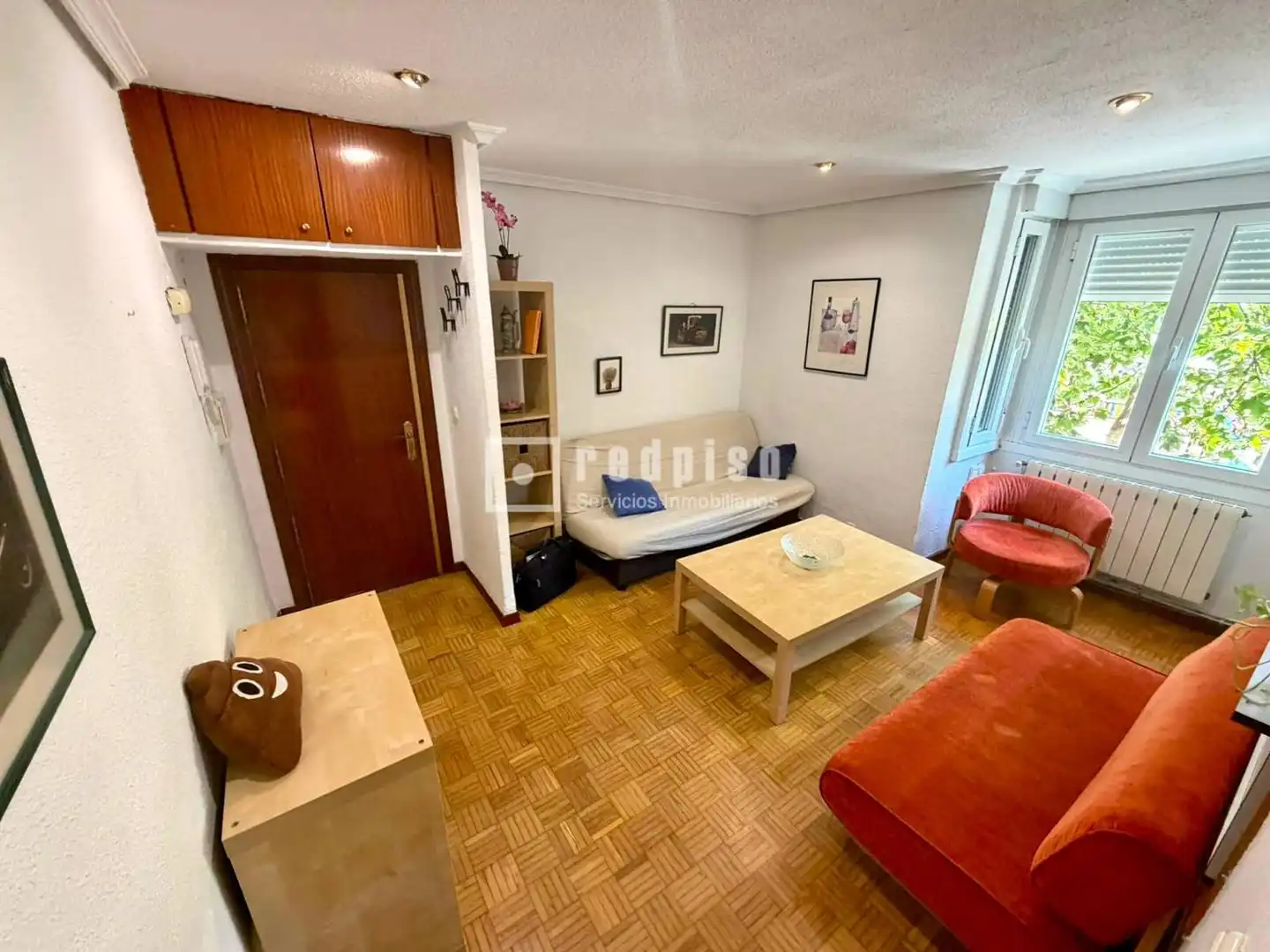 Sala d'estar de Pis de lloguer en Madrid amb Calefacció, Parquet i Moblat