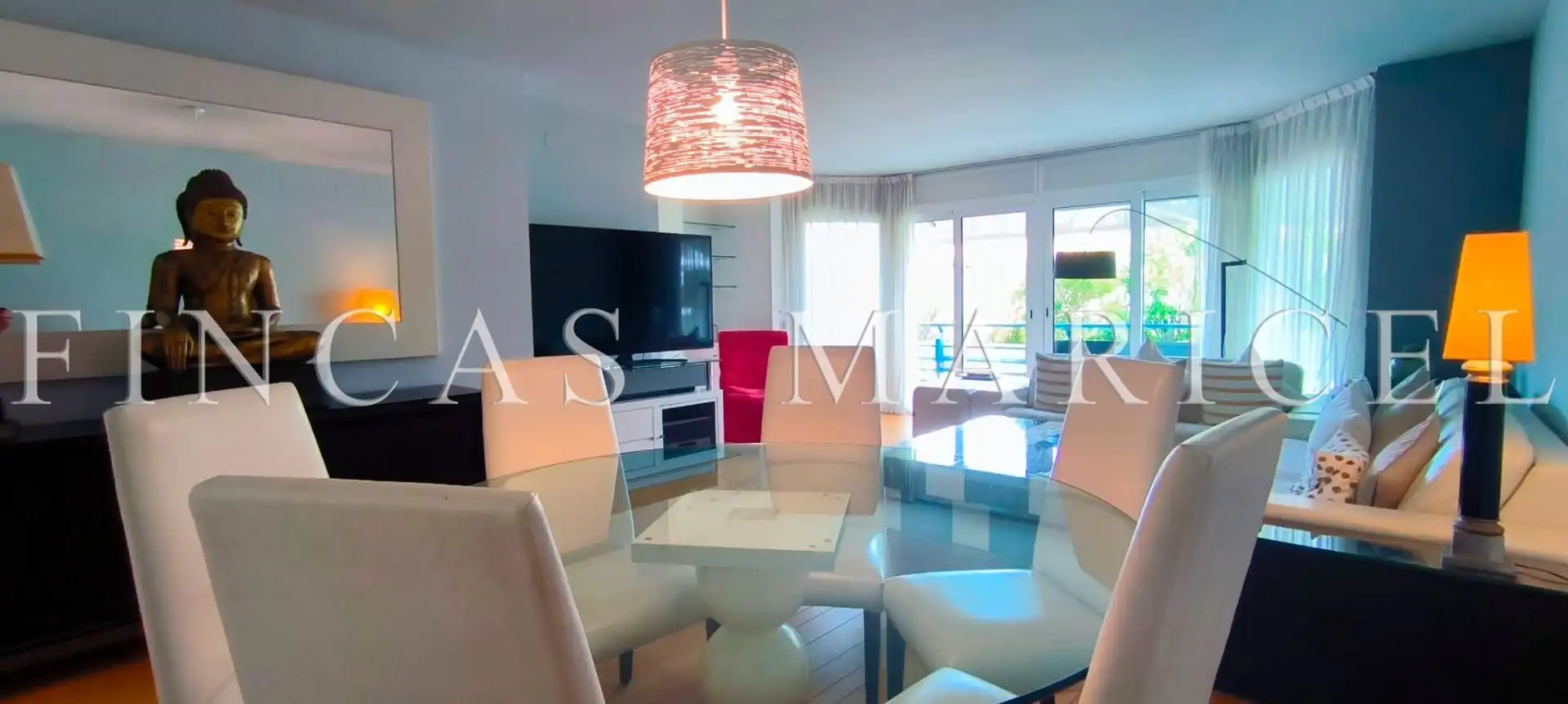 Sala de estar de Piso de alquiler en Sitges con Aire acondicionado, Calefacción y Terraza