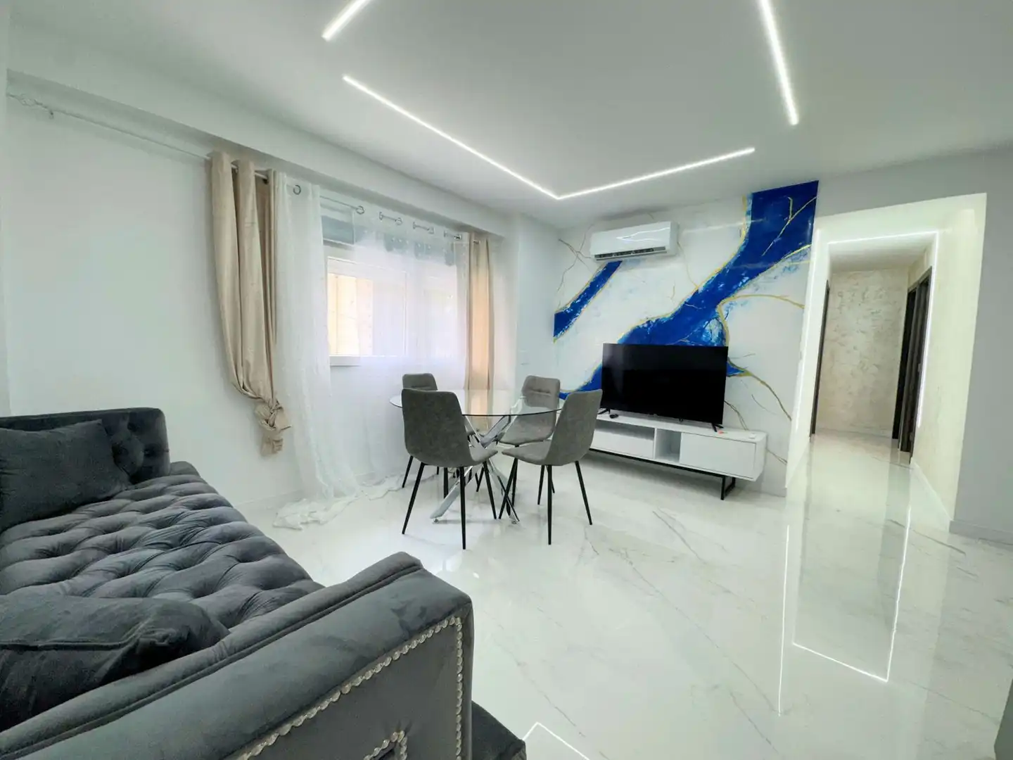 Sala de estar de Piso en venta en Alicante / Alacant con Aire acondicionado, Terraza y Trastero