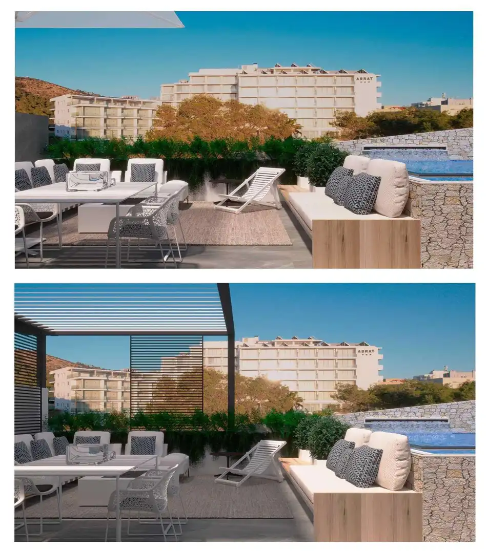 Terrassa de Apartament en venda en Sant Antoni de Portmany amb Aire condicionat, Calefacció i Piscina