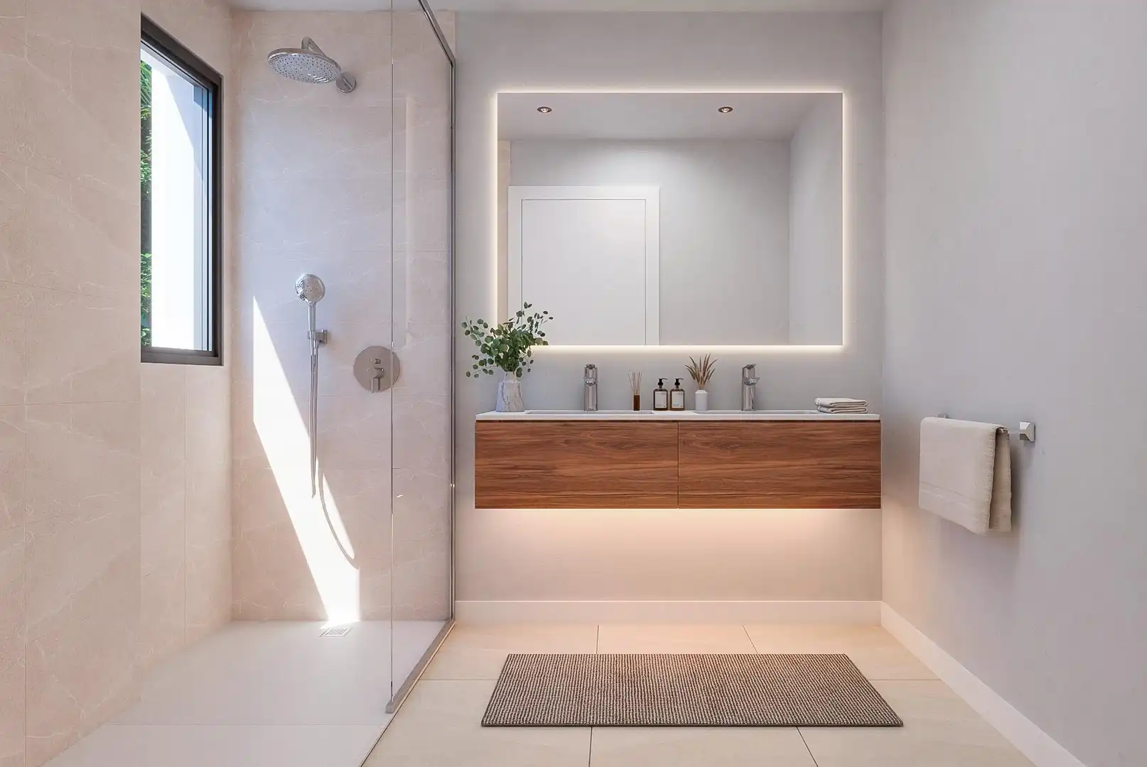 Badezimmer von Dachboden zum Verkauf in Estepona mit Klimaanlage, Privatgarten und Terrasse