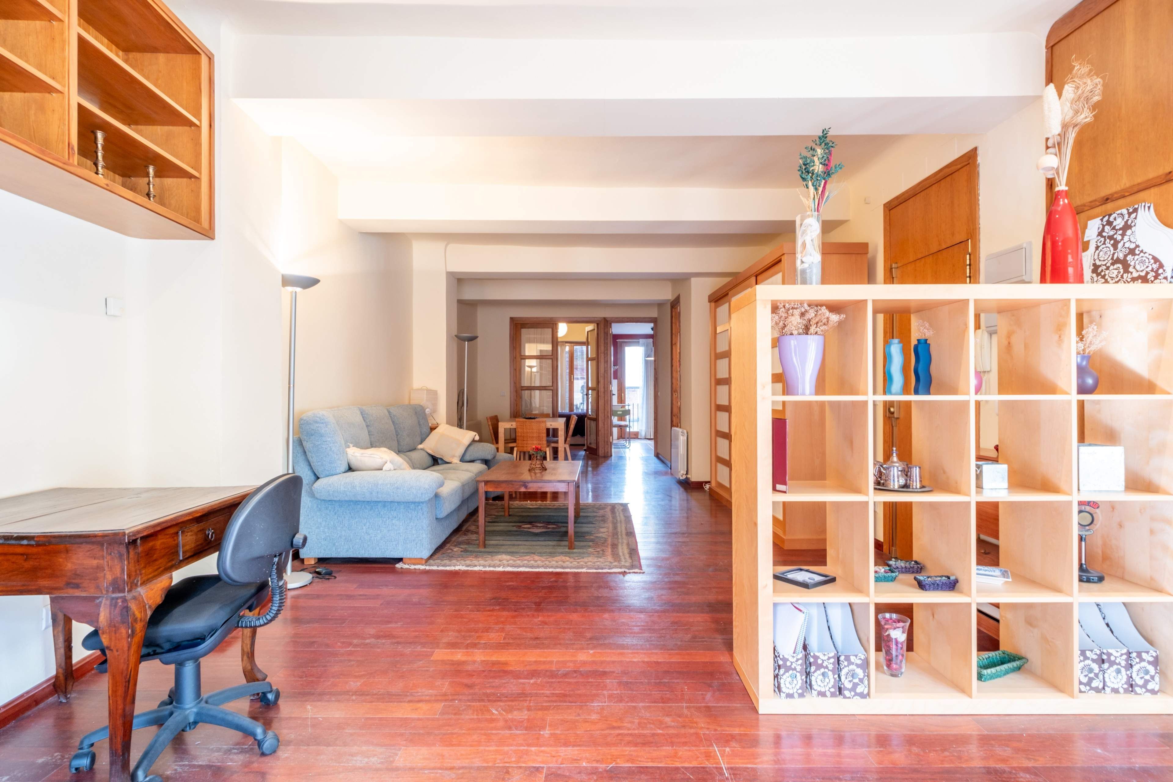 Living room of Flat for sale in  Zaragoza Capital  with Heating, Parquet flooring and Terrace