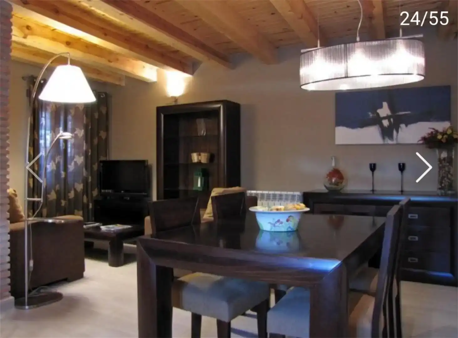 Sala d'estar de Finca rústica en venda en Villar del Río amb Jardí privat, Moblat i Forn