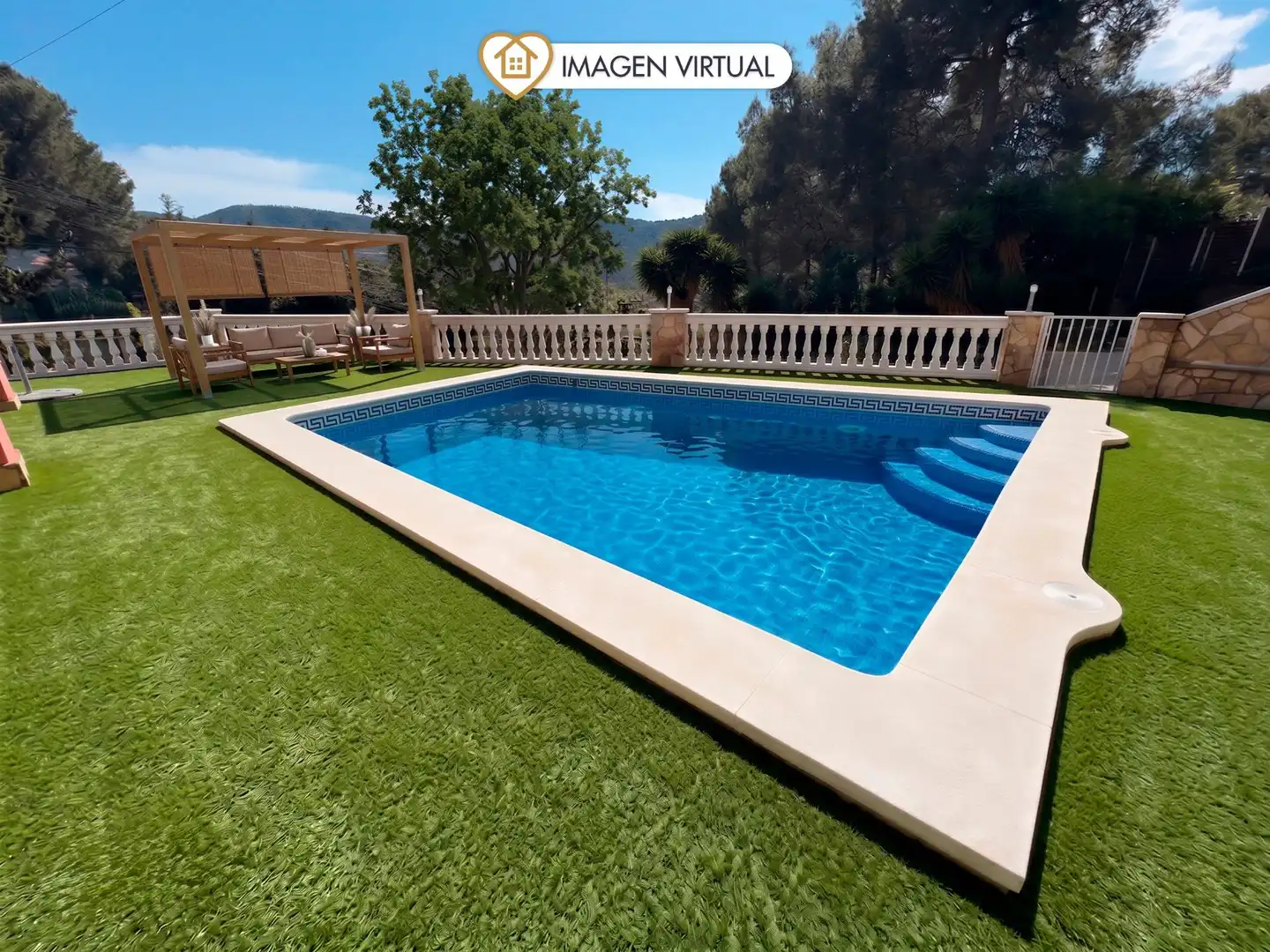 Piscina de Casa o xalet en venda en Vallirana amb Calefacció, Jardí privat i Terrassa