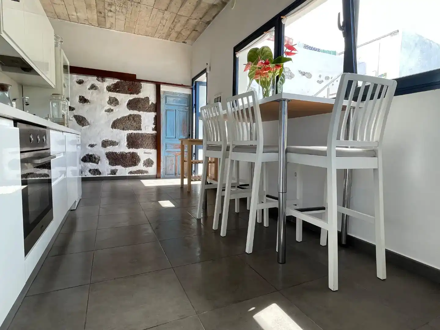 Menjador de Apartament de lloguer en Barlovento amb Jardí privat i Moblat