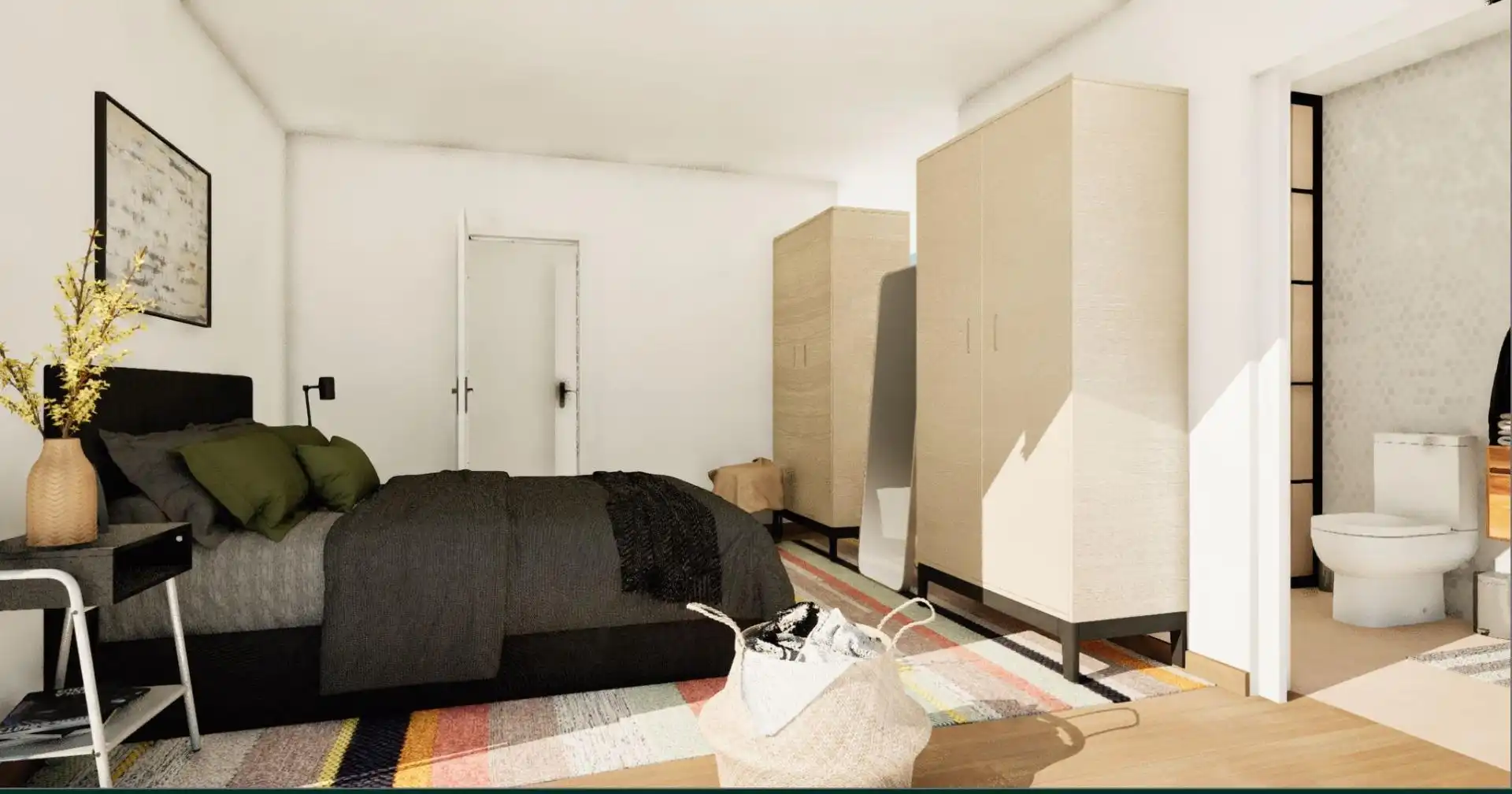 Schlafzimmer von Wohnung zum Verkauf in Mataró mit Klimaanlage, Heizung und Balkon
