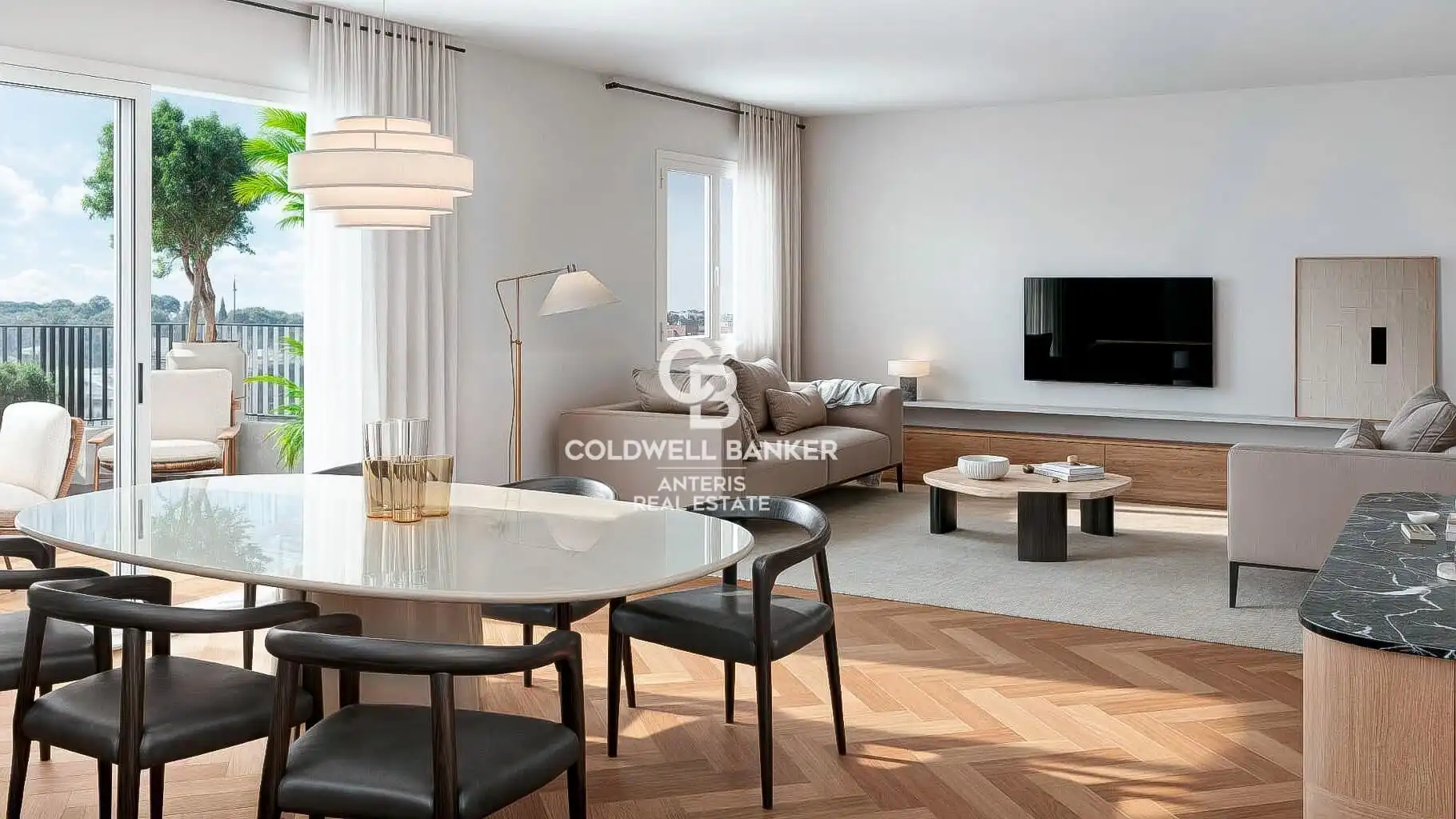 Wohnzimmer von Dachboden zum Verkauf in Barcelona mit Klimaanlage, Heizung und Parkett