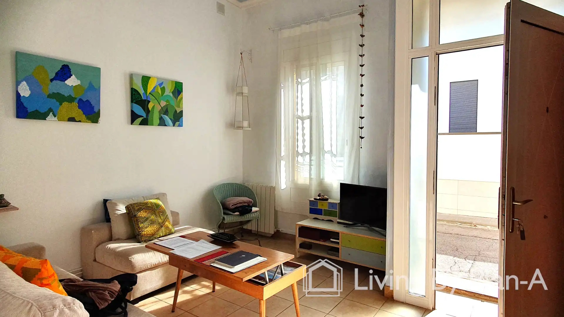 Sala d'estar de Casa adosada en venda en Montgat, Barcelona