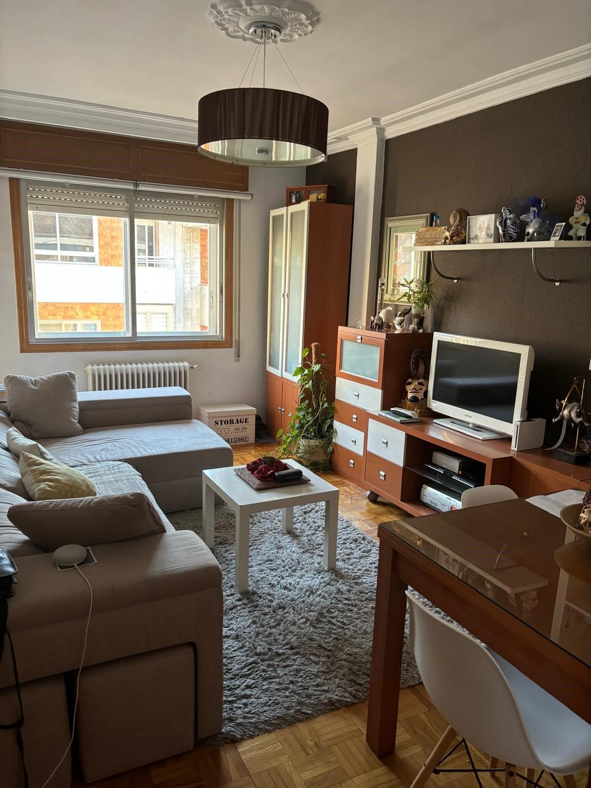 Living room of Flat for sale in Ourense Capital   with Heating, Parquet flooring and Furnished