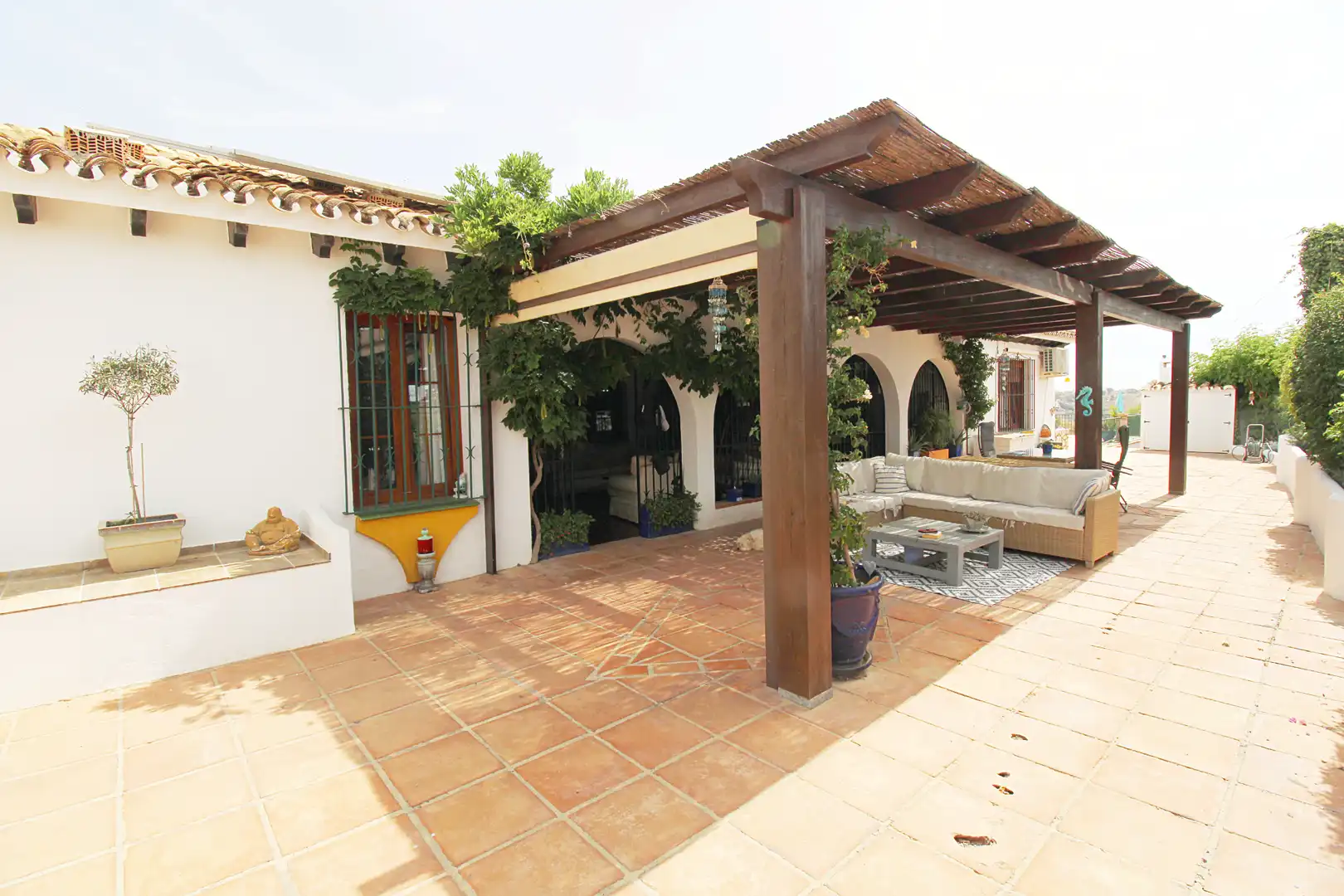 Terraza de Finca rústica en venta en Mijas con Aire acondicionado, Calefacción y Jardín privado