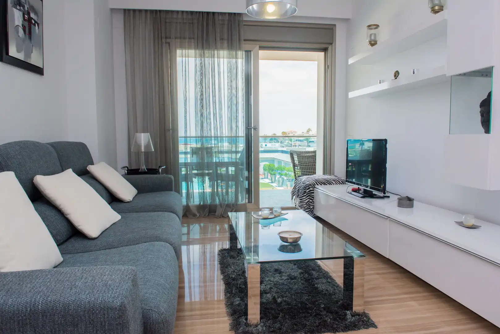 Sala d'estar de Apartament en venda en Jávea / Xàbia amb Aire condicionat, Terrassa i Traster