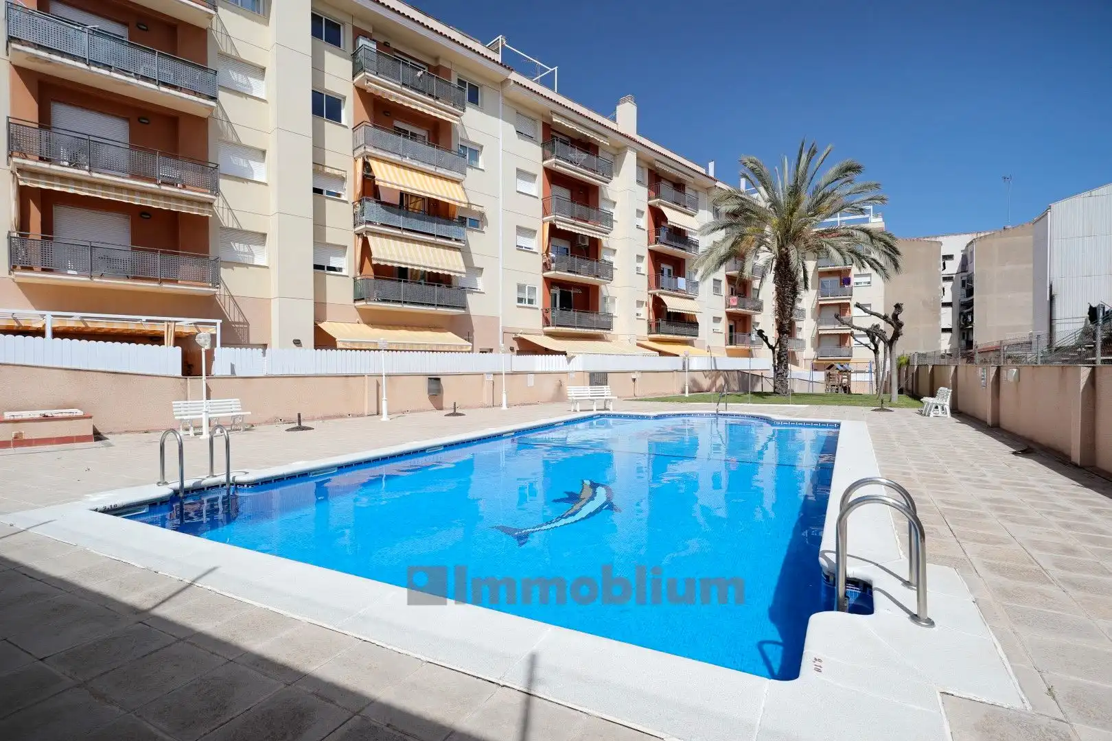 Schwimmbecken von Wohnung zur Miete in Torredembarra mit Klimaanlage, Heizung und Privatgarten