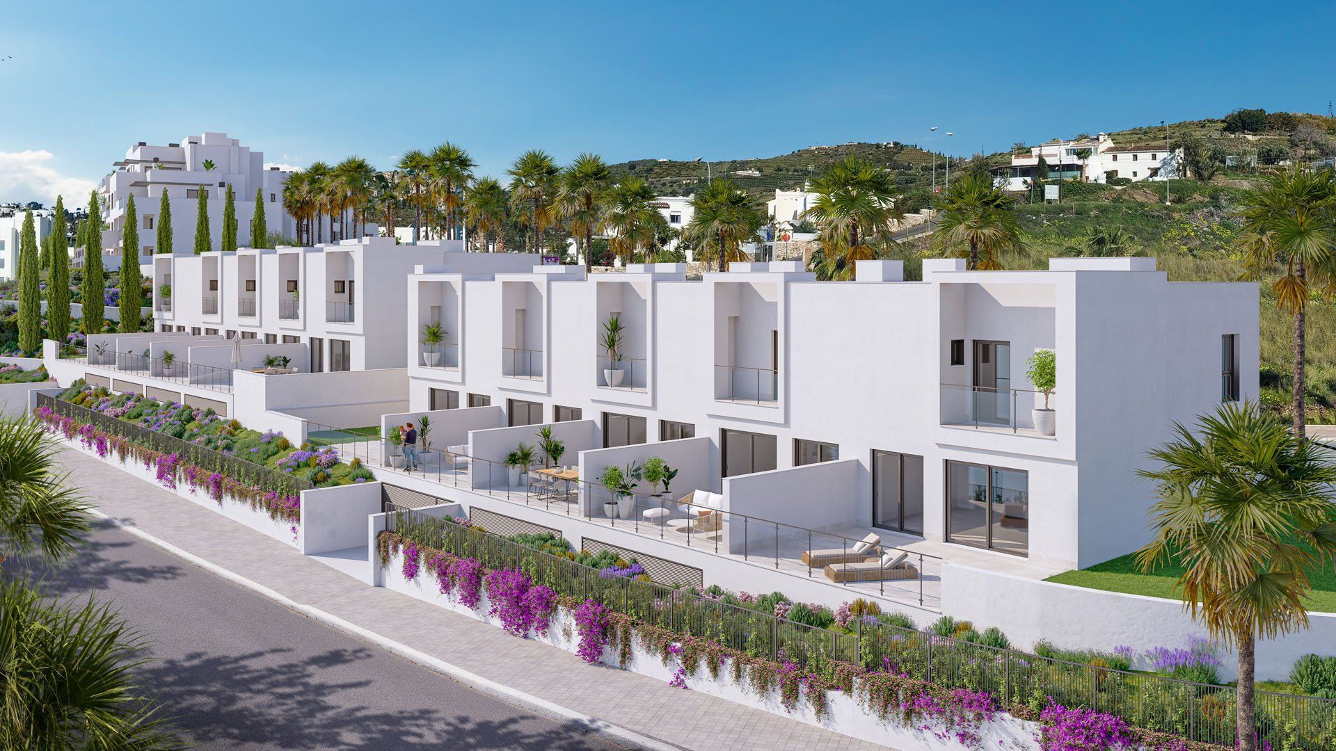 Exterior view of Single-family semi-detached for sale in Almuñécar  with Air Conditioner, Heating and Terrace