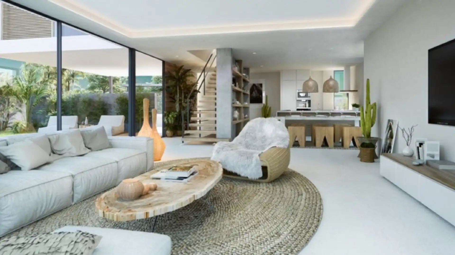 Sala d'estar de Casa o xalet en venda en Estepona amb Aire condicionat, Jardí privat i Terrassa