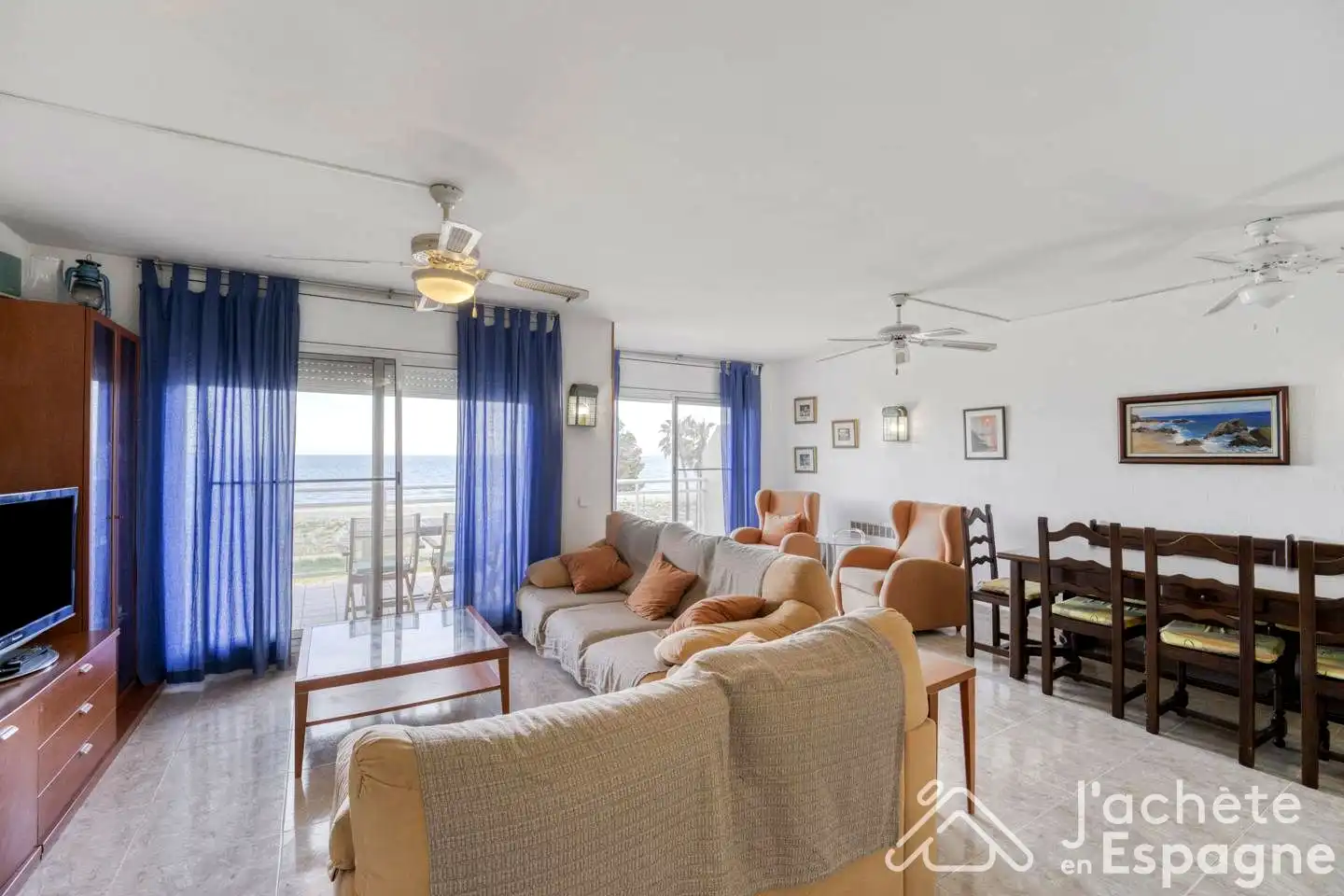 Sala de estar de Ático en venta en Vandellòs i l'Hospitalet de l'Infant con Aire acondicionado, Terraza y Amueblado