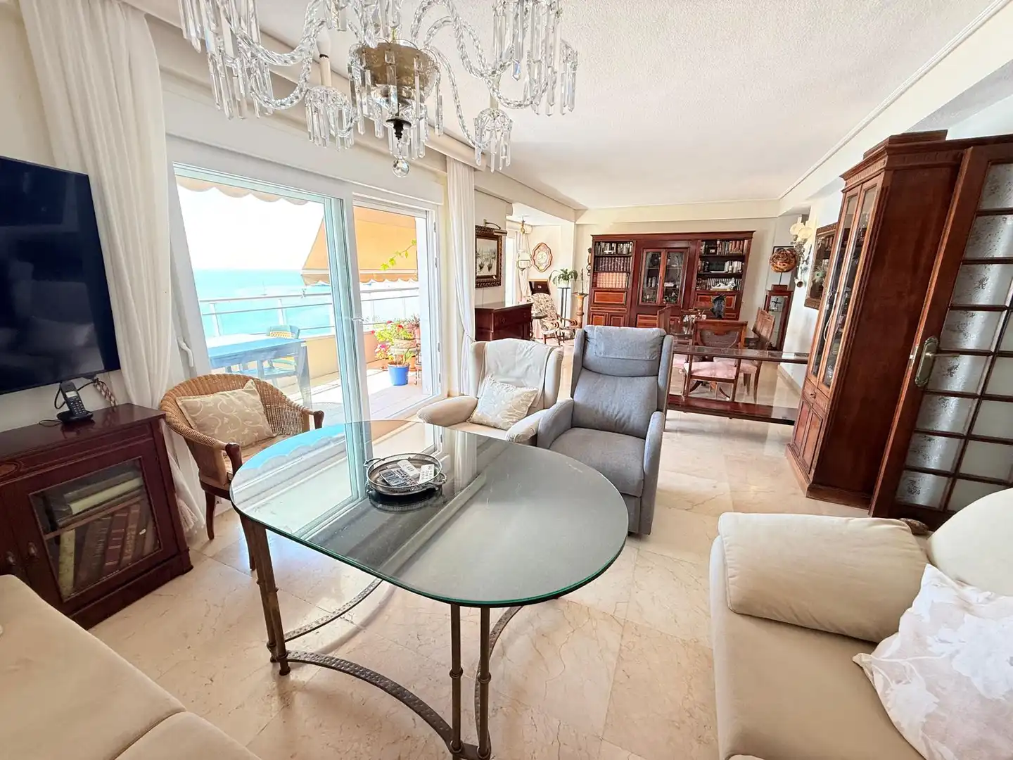 Wohnzimmer von Wohnung zur Miete in Málaga mit Klimaanlage, Terrasse und Möbliert