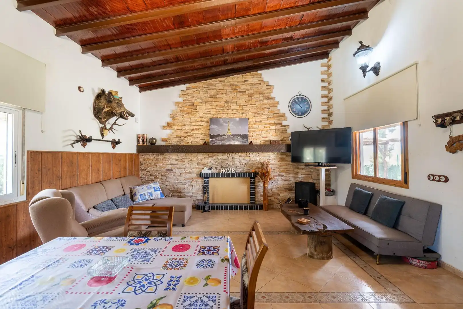 Sala de estar de Finca rústica en venta en Tabernas con Aire acondicionado, Jardín privado y Piscina