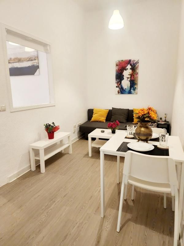 Living room of Flat for rent in  Madrid Capital  with Heating, Private garden and Furnished