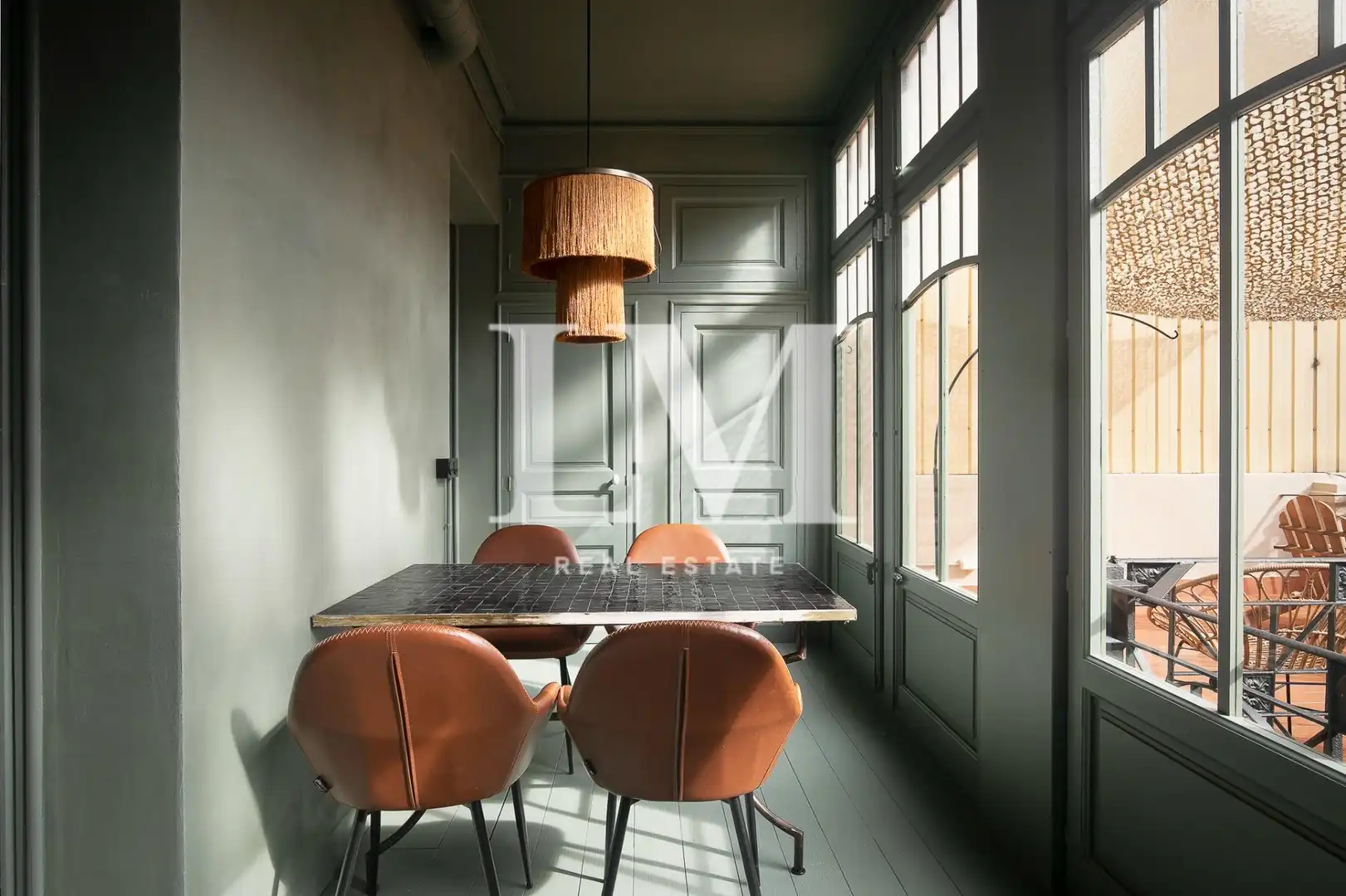Comedor de Apartamento de alquiler en Barcelona con Aire acondicionado, Calefacción y Terraza