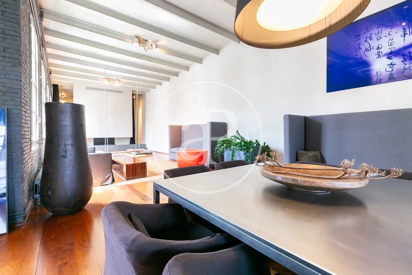 Sala de estar de Piso de alquiler en Barcelona con Aire acondicionado, Calefacción y Amueblado