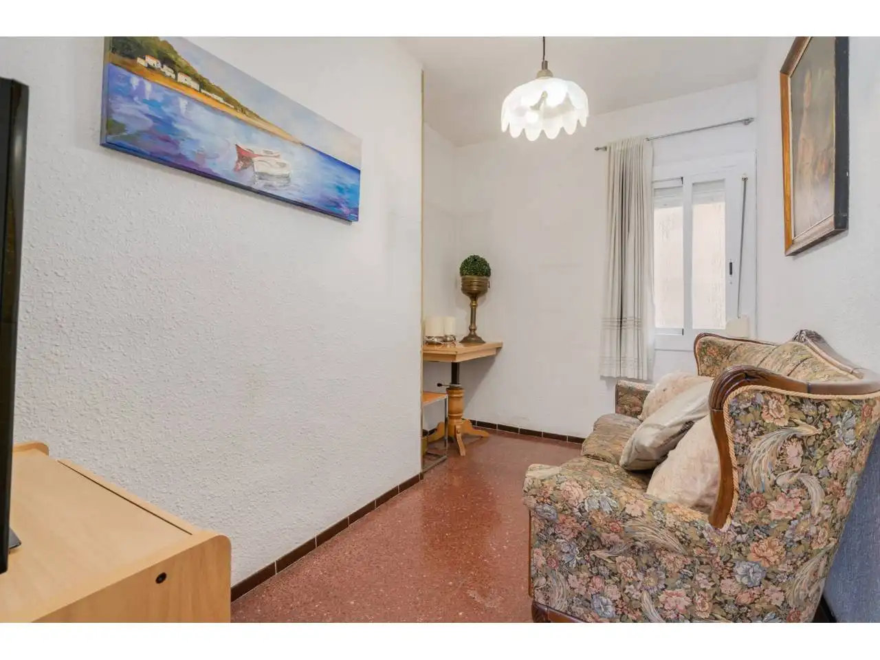 Sala d'estar de Àtic en venda en Terrassa amb Calefacció, Parquet i Terrassa
