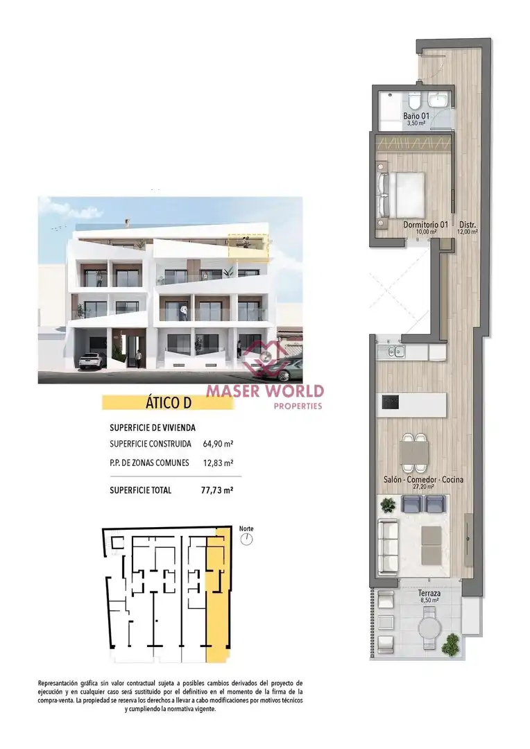 Ático con piscina en venta en Playa del Cura, imagen 12